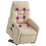 thumbnail of vidaXL Elektrischer Massagesessel mit Aufstehhilfe Creme Stoff