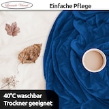thumbnail of Kuscheldecke Dunkelblau 220x240 cm Wolldecke Fleece extra weiche Wohndecke Sofa