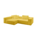 thumbnail of KAWOLA Sofa CARMO Ecksofa Stoff gelb Recamiere links
