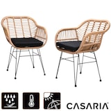 thumbnail of CASARIA® Korbsessel Gartenstühle 2er Set Bali Polyrattan