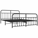 thumbnail of vidaXL Bedframe met hoofd- en voeteneinde metaal zwart 183x213 cm
