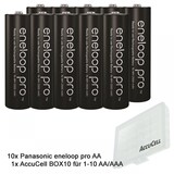thumbnail of 10 Panasonic eneloop Pro NiMH Akku, AA Mignon, 2500mAh mit extrastarker Leistung und AccuCell AccuSafe