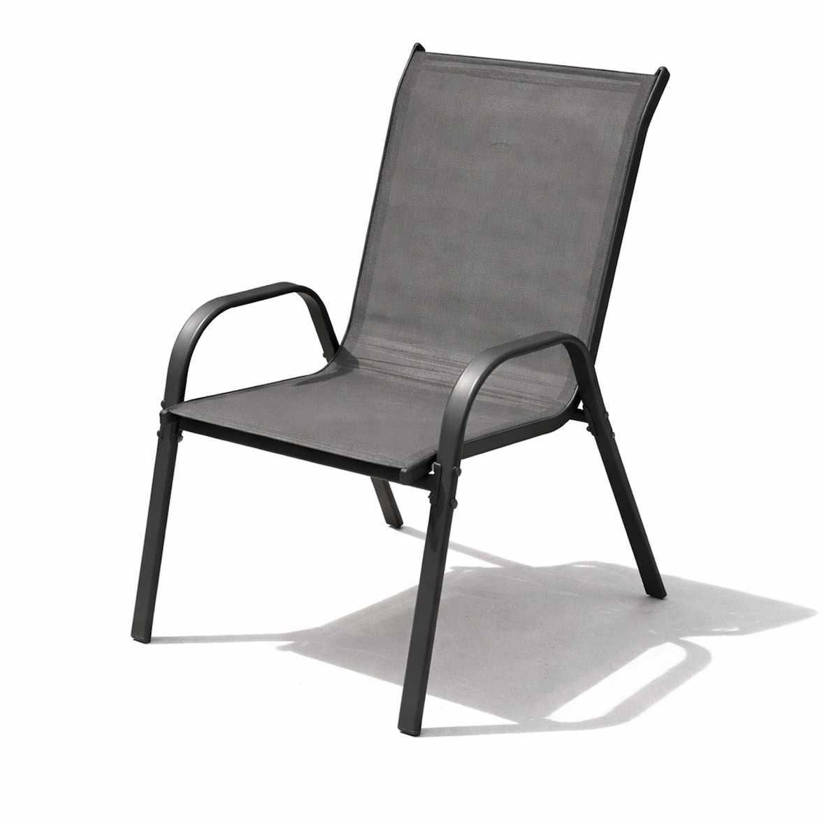 Outdoorstuhl Gartenstuhl Stapelstuhl Metall Textilen Anthrazit
