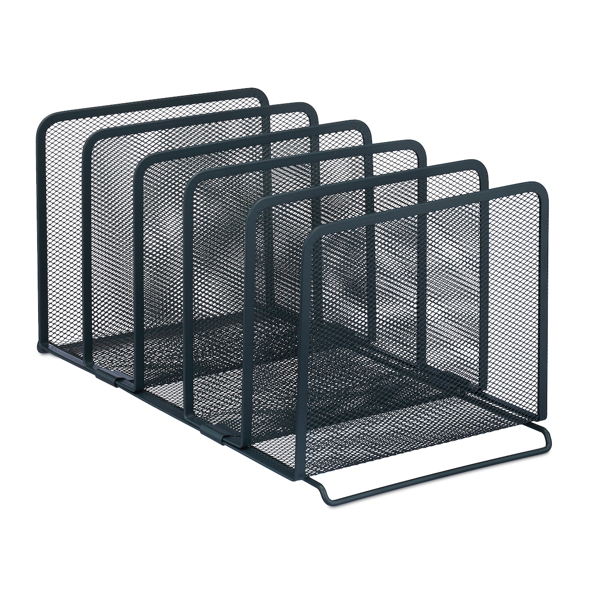 Relaxdays Dokumentenhalter Schreibtisch, 5 Fächer, Metall, HBT: 19 x 20,5 x 37,5 cm, stehende Ablagefächer, anthrazit