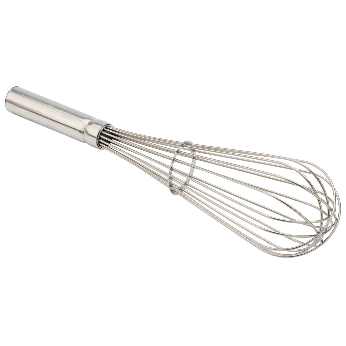 Piazza frusta inox 8 fili professionale lunghezza 40 cm con anello di rinforzo