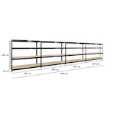 thumbnail of PROREGAL Mega Deal 4x Profi Schwerlastregal Rhino | HxBxT 180x200x60cm | 4 Spanplatten-Ebenen 16mm | Fachlast 500kg | Schwarz