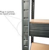 thumbnail of makro PROFESSIONAL Estante de Alta Resistência, Metal/Madeira, 90 x 45 x 180 cm, Capacidade de Carga 265 kg por Prateleira, Cinzento