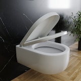 thumbnail of Sedile WC Copriwater Tavoletta UNIVERSALE Rapido Montaggio Con Soft Close Chiusura Ammortizzata In Plastica Antibatterica 458x361 Mm Bianco (Forma D)