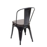 thumbnail of 4er-Set Esszimmerstuhl HWC-H10e, Küchenstuhl Stuhl, Chesterfield Metall Kunstleder Industrial Gastro ~ schwarz-braun