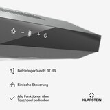 thumbnail of Klarstein Contempo Neo Unterbauhaube Abluft/Umluft 175 m³/h Abluftleistung SenseControl integrierte Touch-Steuerung Edelstahl / Acrylglasfront Grau