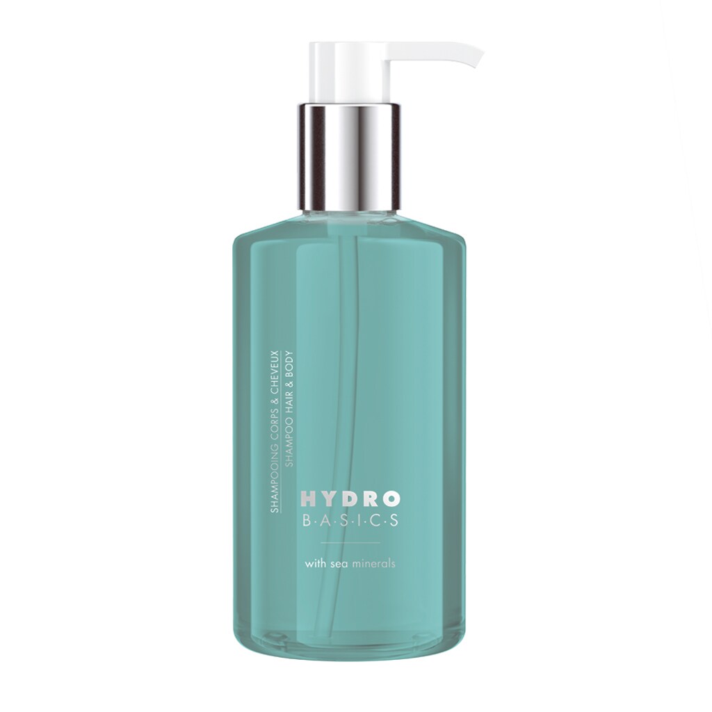 Hydro Basics 300ml Shampooing corps & cheveux en flacon Cannes avec pompe X 12