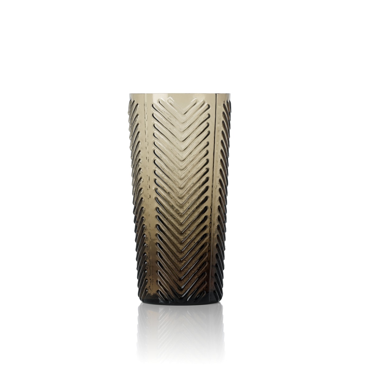 Bazar Bizar Longdrinkglas van glas 10x10x17.5 cm rookbruin