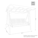 thumbnail of BS COM Dondolo da Giardino 3 posti in Legno Acacia cm 206x130x200 206x130x200 cm Marrone