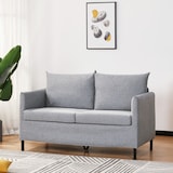thumbnail of HOMCOM Sofá de 2 Plazas Tapizado en Lino Sintético Sillón Biplaza de Salón con Cojines Acolchados Desenfundables Reposabrazos Acero 130x67x76