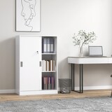 thumbnail of Armario de Oficina con 2 Puertas Correderas y 3 Estantes 80x40x120 cm Blanco