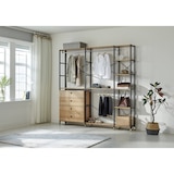 thumbnail of Möbilia Regal schmal mit 6 Böden | MDF furniert | Gestell Metall | B 42,5 x T 30 x H 210 cm | natur-schwarz | 12020045 | Serie REGAL