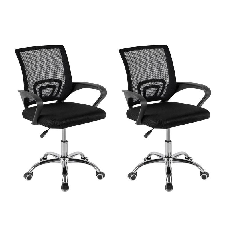 Pack de 2 Sillas de Oficina DASCK – Sillas Ergonómicas de Malla con Altura Ajustable y Base Cromada
