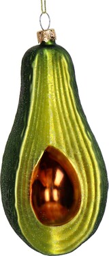 thumbnail of Christbaumschmuck Glas 12,9cm Avocado Figur Handbemalt mit Glitzer Weihnachtsbaum Anhänger Weihnachten Christbaumanhänger Weihnachtsbaumschmuck Grün