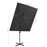 thumbnail of vidaXL Traffic light parasol met ventilatie antraciet 250x250 cm