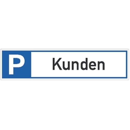 Schild Parkplatzreservierer Kunden, Alu, 460x110 mm