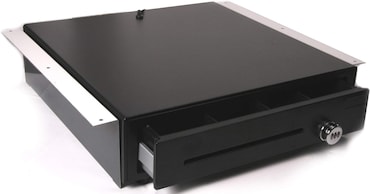 Kassenlade iQCash410ZS-Un RJ-11 mit Zahlenschloss und Untertischhalterung, Kassenschublade Geldlade Geldschublade