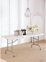 thumbnail of Mesa plegable rectangular Bolero, blanca, 183 cm