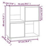 thumbnail of Helloshop26 - Buffet Sideboard Kommode Kleiderschrank Aufbewahrungsmöbel Organizer für Küche Wohnzimmer Lounge 74 x 35 x 80 cm 02_0035764