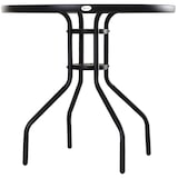 thumbnail of Mesa de Jardín Redonda Mesa Comedor de Cristal Templado con Agujero para Sombrilla y Estructura Metálica para Patio Terraza Balcón Exterior Ø80x72 cm