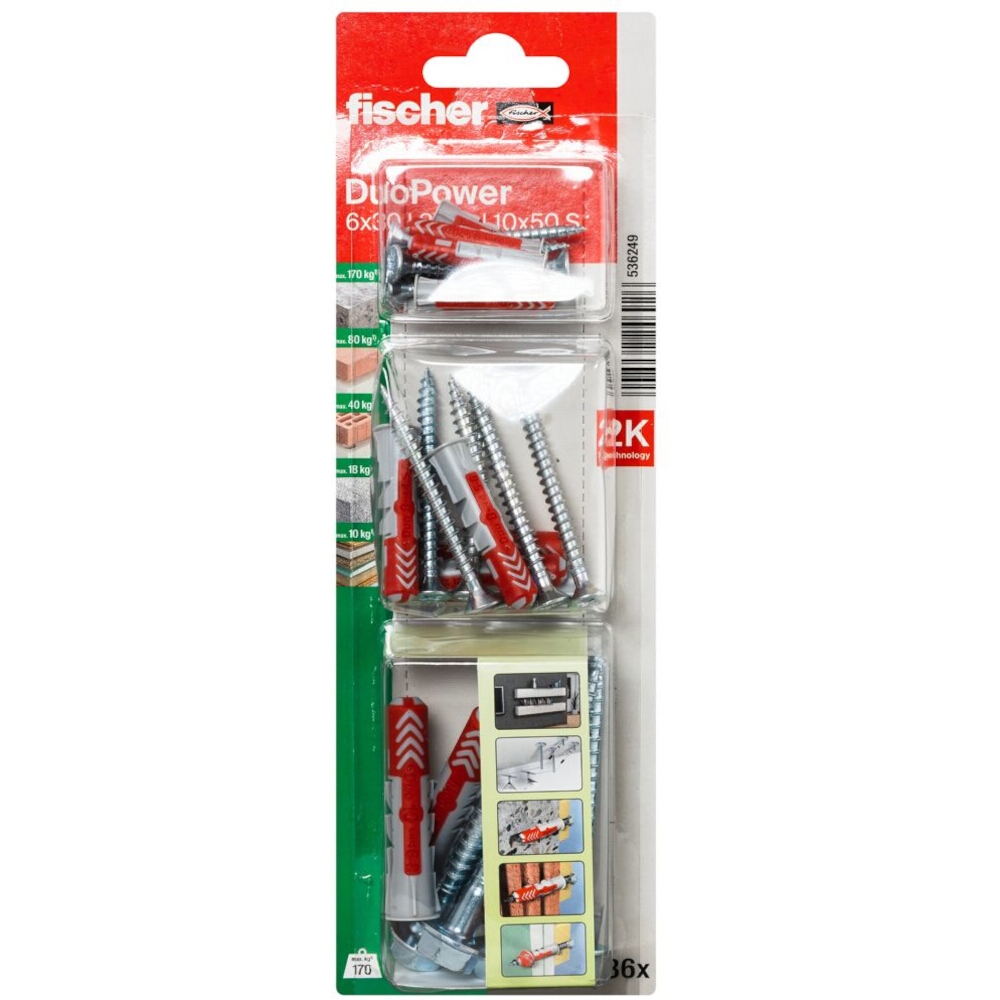 FISCHER Dübel DuoPower 6/8/10 S K