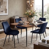 thumbnail of CLP Set van 2 eetkamerstoelen Victoria fluweel Fluweel HBT: 80x51x60 cm blauw