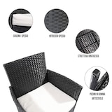 thumbnail of Arreditaly Set Di Mobili da Giardino Salotto Salottino in Rattan 4 Posti Tavolino E Ripiano In Vetro 2 Poltrone e Divano 2 Posti Per Giardino Nero