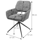 thumbnail of Set van 6 eetkamerstoelen HWC-N74, keukenstoel, draaibaar met terugloop, bouclé stof (540g/m²) Oeko-Tex ~ lichtbruin