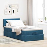 thumbnail of vidaXL Ottoman-Bett mit Matratze & LEDs Dunkelblau 90x200 cm Samt