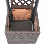 thumbnail of Poly-Rattan Rankgitter HWC-D76, Pflanzkasten Rankhilfe, 142x43x43cm ~ braun