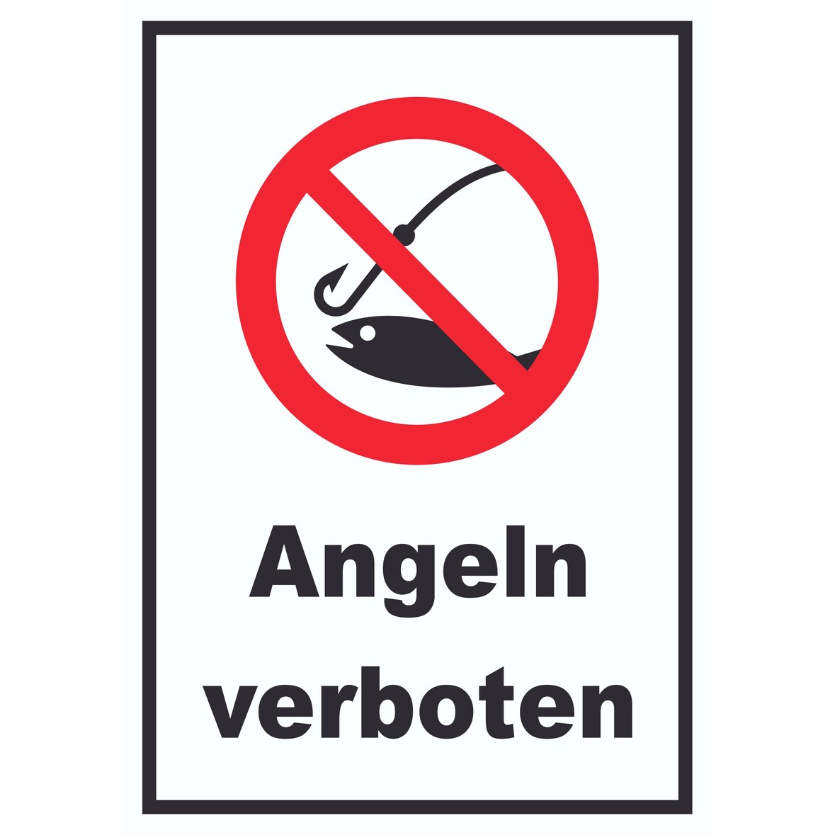 Angeln verboten Schild A4 Rückseite selbstklebend