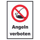 thumbnail of Angeln verboten Schild A4 Rückseite selbstklebend