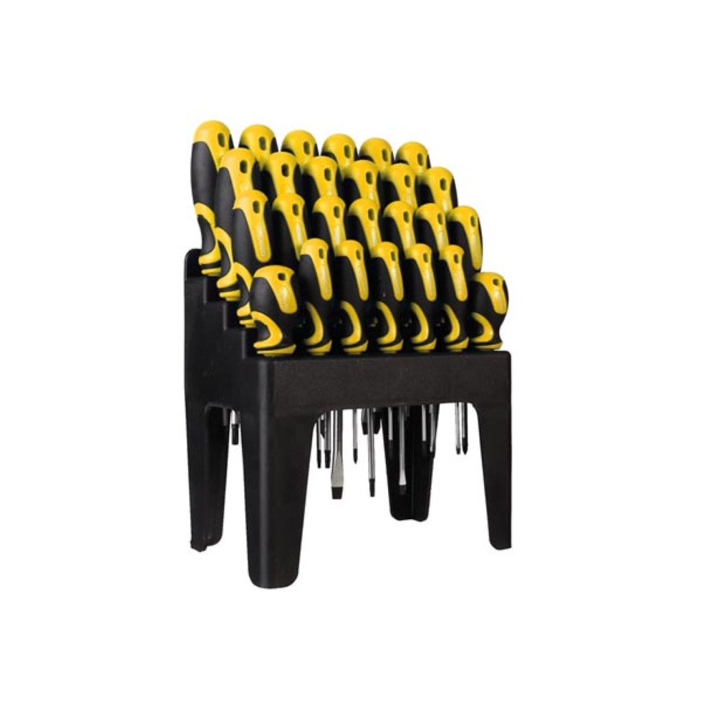 Toolland Juego de destornilladores 26 piezas con soporte, puntas magnéticas, mango ergonómico antideslizante soft grip, acero cromo-vanadio