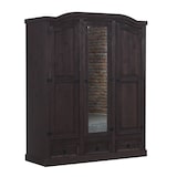 thumbnail of New Mexico Kleiderschrank 3 türig mit einer Spiegeltür, 2 getäfelten Türen und 3 Schubladen in kolonial gebeizt, gewachst.