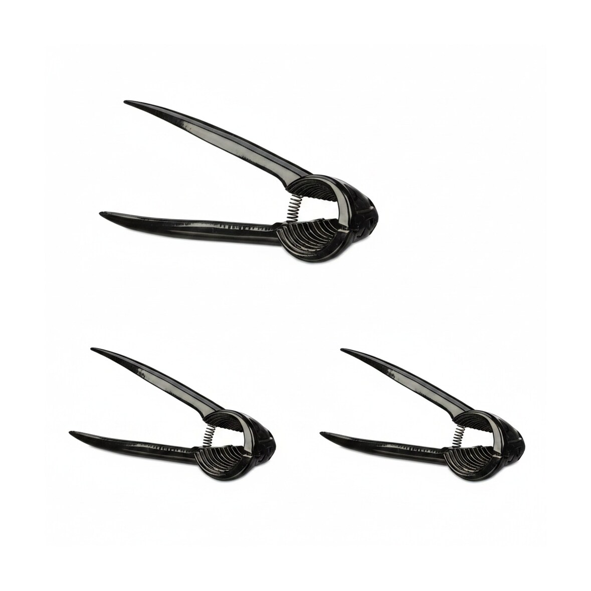 Relaxdays Nussknacker im 3er Set, Nussbrecher, HBT: 6 x 18,5 x 7,5 cm, Walnussknacker Metall, für Nussliebhaber, schwarz
