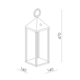 thumbnail of Lanterna moderna Pic Nic a led da 2,2W IP54 ricaricabile e dimmerabile h. 67cm antracite