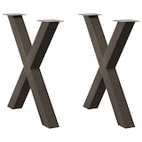 thumbnail of Pieds De Table à Manger En Forme De X, 2 Pièces, Acier Naturel, 70 X (72 73) Cm