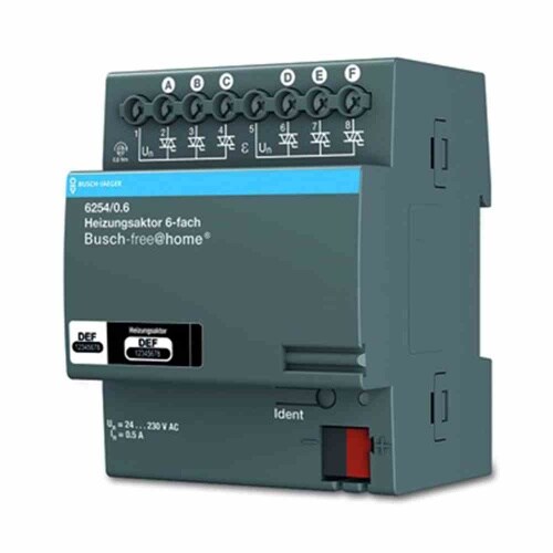 FREE@HOME Heizungsaktor, REG, 6Ausg, 1A, 24-230V, Ventilschutzfunktion