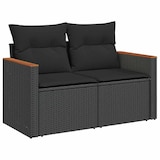 thumbnail of vidaXL Garten-Sofa-Set mit Kissen 13 pcs Schwarz Poly Rattan