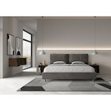 thumbnail of Letto matrimoniale king size contenitore imbottito 200x200 microfibra grigio Antea Large