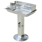 thumbnail of Edelstahl Standsäulengrill Gartengrill Holzkohlegrill Standgrill Barbecue Grill