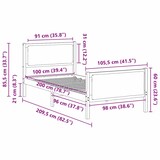 thumbnail of vidaXL Bettrahmen mit Kopfteil Schwarz 100 x 200 cm Stoff