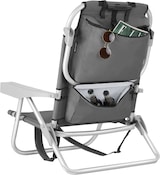 thumbnail of tectake, silla de playa plegable de aluminio coral, respaldo ajustable 5 posiciones, mochila integrada, 63x101x40 cm, gris