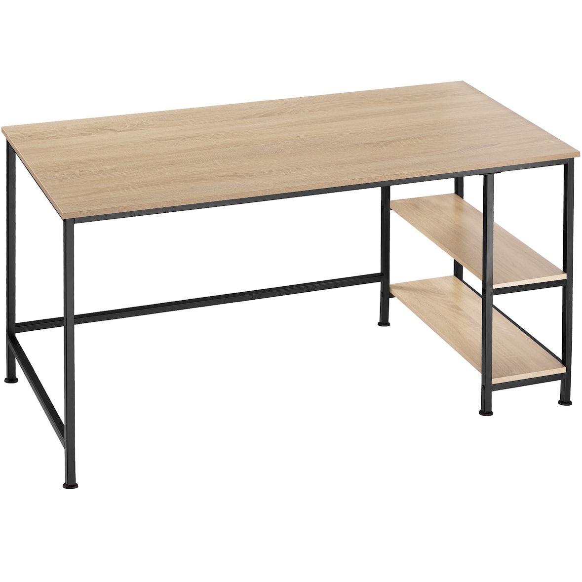 tectake Escritorio para ordenador Canton 120x60x75,5cm  Madera Industrial Clara, Roble Sonoma