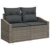 thumbnail of vidaXL 9-teiliges Gartensofa-Set mit Kissen in Grau aus Poly-Rattan