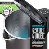 thumbnail of Arendo Wasserkocher 1,5 l 2200 W, Edelstahl, Doppelwand, Temperaturwahl 40 - 100°C mit Anzeige, vulkangrau